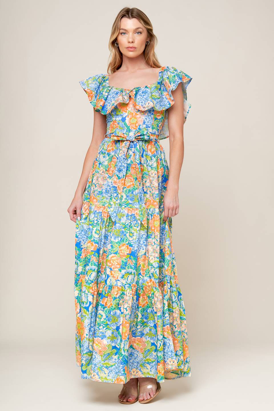 DELIGHTFUL GARDEN PARTY WOVEN MAXI DRESS - By Baano