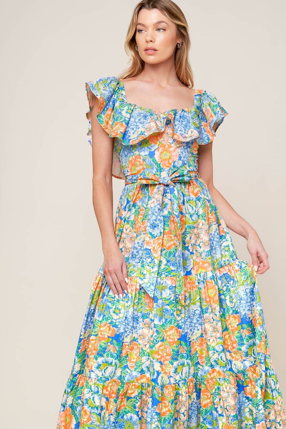 DELIGHTFUL GARDEN PARTY WOVEN MAXI DRESS - By Baano