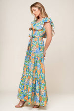 DELIGHTFUL GARDEN PARTY WOVEN MAXI DRESS - By Baano