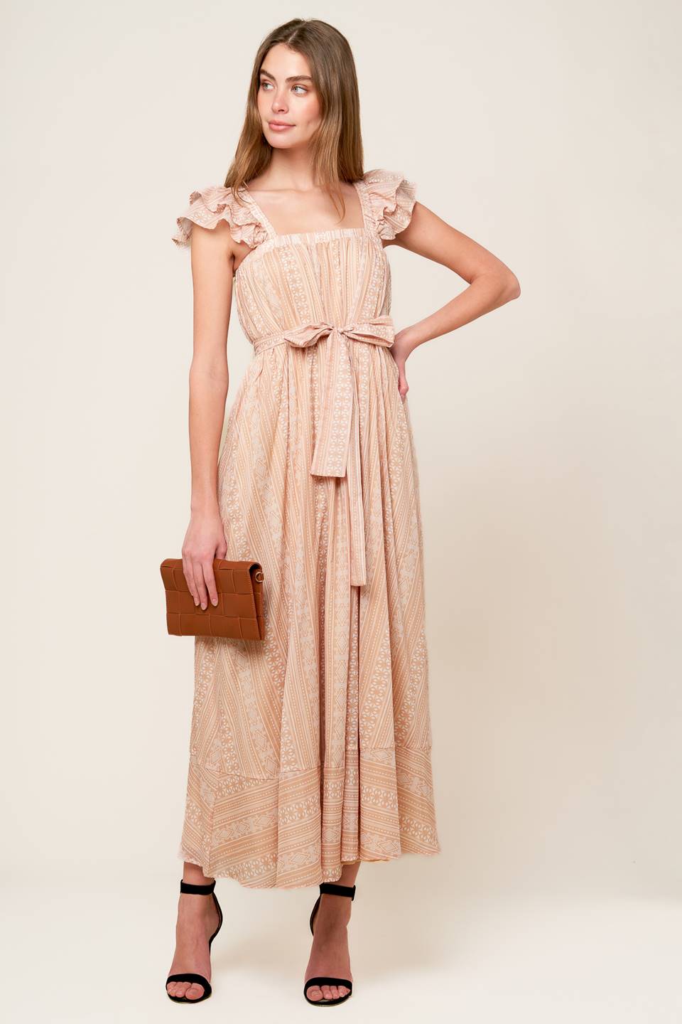 FROLIC THROUGH FIELDS WOVEN MIDI DRESS - By Baano