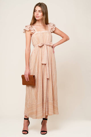 FROLIC THROUGH FIELDS WOVEN MIDI DRESS - By Baano