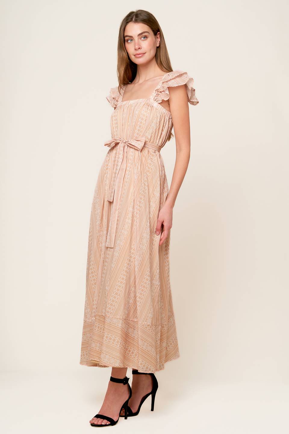 FROLIC THROUGH FIELDS WOVEN MIDI DRESS - By Baano