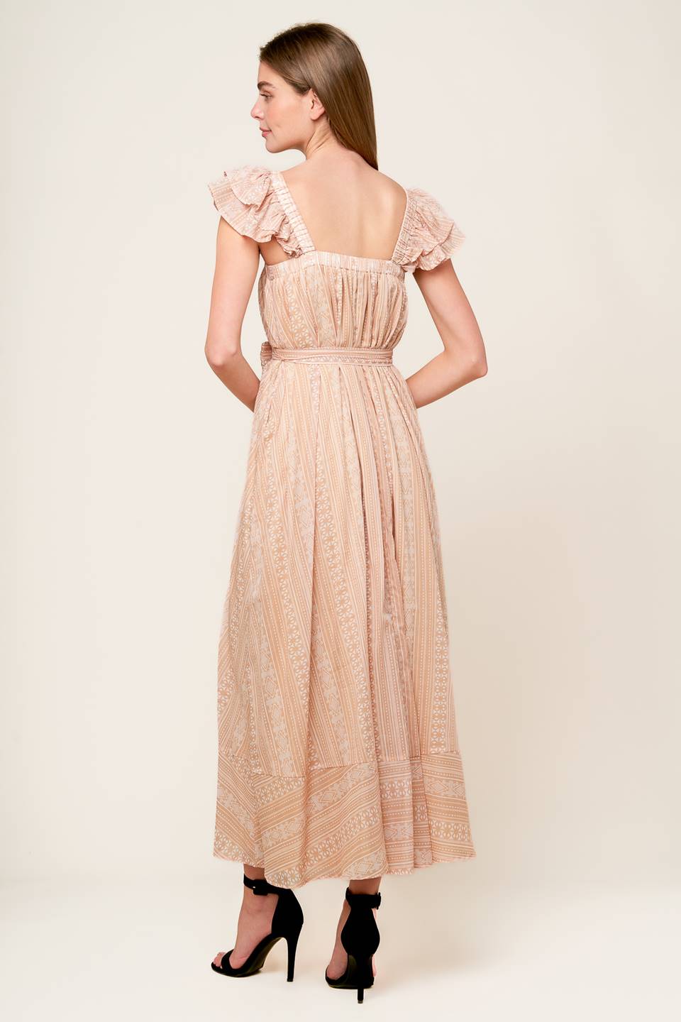 FROLIC THROUGH FIELDS WOVEN MIDI DRESS - By Baano