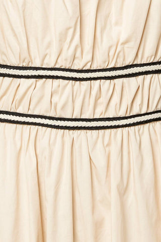 TERRIFIC TIMING CREAM WOVEN MIDI DRESS - By Baano