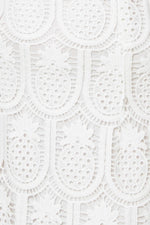 LOVING MENTALITY WHITE WOVEN LACE MIDI DRESS - By Baano