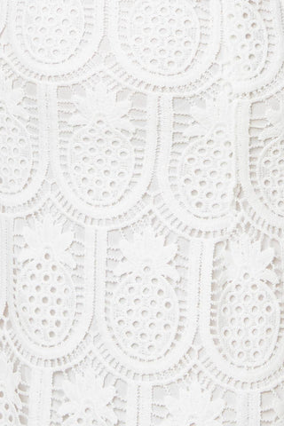 LOVING MENTALITY WHITE WOVEN LACE MIDI DRESS - By Baano