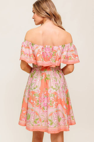 WHISPERING CORAL WOVEN MINI DRESS - By Baano