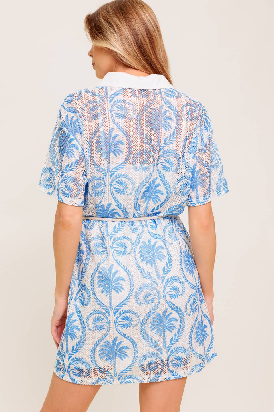 GENTLE SPIRIT WOVEN LACE MINI DRESS - By Baano