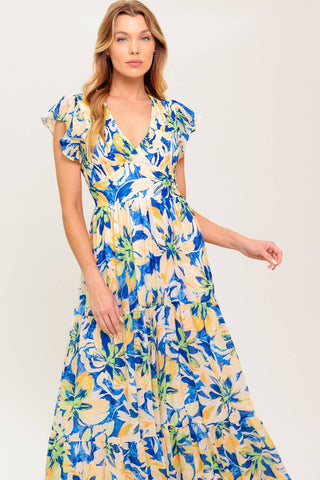 ECHOES OF YOU FLORAL WOVEN MAXI DRESS - By Baano