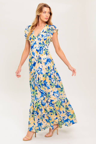 ECHOES OF YOU FLORAL WOVEN MAXI DRESS - By Baano