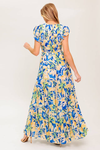 ECHOES OF YOU FLORAL WOVEN MAXI DRESS - By Baano