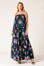 EXCITING LOVE BLACK WOVEN MAXI DRESS - By Baano