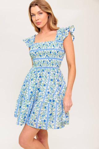 FAIRFAX GERANIUM WOVEN MINI DRESS - By Baano