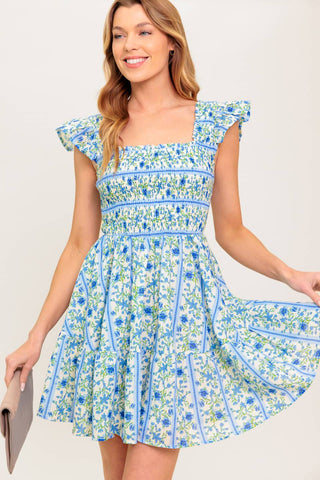 FAIRFAX GERANIUM WOVEN MINI DRESS - By Baano