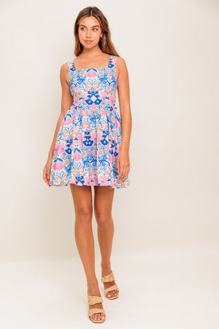 SUMMER BLOOM WOVEN MINI DRESS - By Baano
