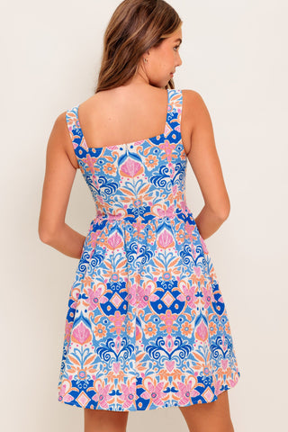 SUMMER BLOOM WOVEN MINI DRESS - By Baano