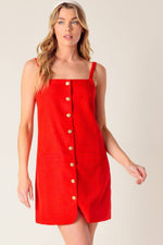 CHASING JOY RED WOVEN MINI DRESS - By Baano