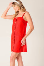 CHASING JOY RED WOVEN MINI DRESS - By Baano
