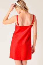 CHASING JOY RED WOVEN MINI DRESS - By Baano