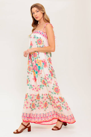 SUMMER GLOW IVORY WOVEN MAXI DRESS - By Baano