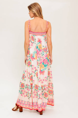 SUMMER GLOW IVORY WOVEN MAXI DRESS - By Baano