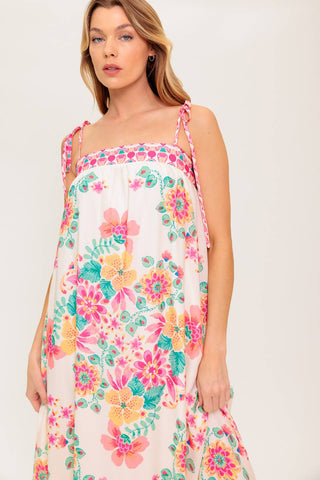 SUMMER GLOW IVORY WOVEN MAXI DRESS - By Baano