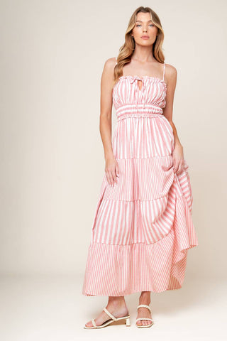 GIA PEONY PINK WOVEN MAXI DRESS - By Baano