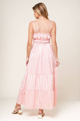 GIA PEONY PINK WOVEN MAXI DRESS - By Baano