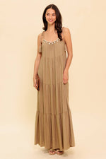 WORLD OF POSSIBLILITIES TAUPE WOVEN MAXI DRESS - By Baano