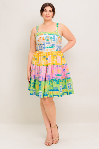 OUT OF OFFICE GREEN WOVEN MINI DRESS - By Baano