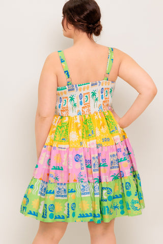 OUT OF OFFICE GREEN WOVEN MINI DRESS - By Baano
