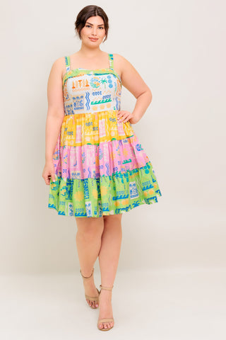 OUT OF OFFICE GREEN WOVEN MINI DRESS - By Baano