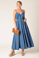 HEARTFELT MOMENT DENIM MIDI DRESS - By Baano