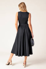FOR THE RECORD BLACK WOVEN MIDI DRESS - By Baano