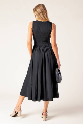 FOR THE RECORD BLACK WOVEN MIDI DRESS - By Baano