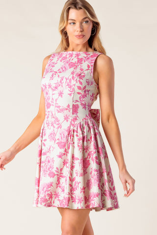 ADVENTURE ISLAND PINK WOVEN MINI DRESS - By Baano