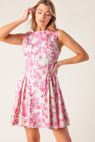 ADVENTURE ISLAND PINK WOVEN MINI DRESS - By Baano