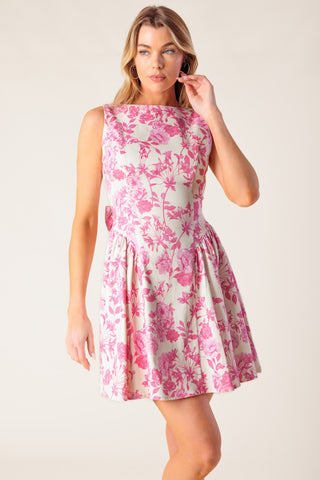 ADVENTURE ISLAND PINK WOVEN MINI DRESS - By Baano