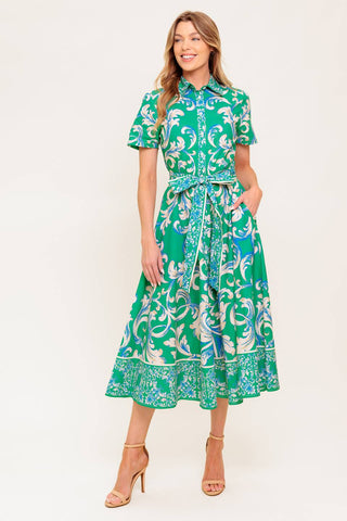 SUMMER BOUQUET WOVEN MIDI DRESS - By Baano