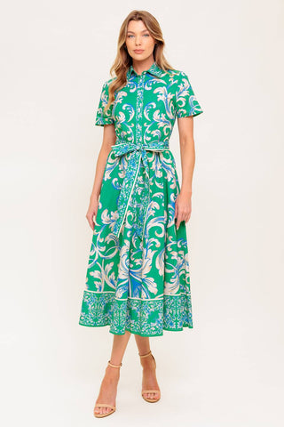 SUMMER BOUQUET WOVEN MIDI DRESS - By Baano