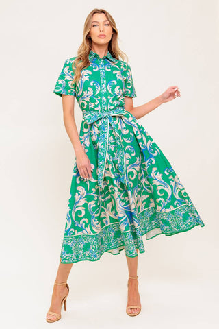 SUMMER BOUQUET WOVEN MIDI DRESS - By Baano