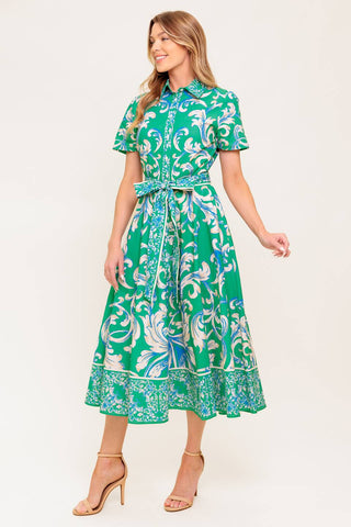 SUMMER BOUQUET WOVEN MIDI DRESS - By Baano