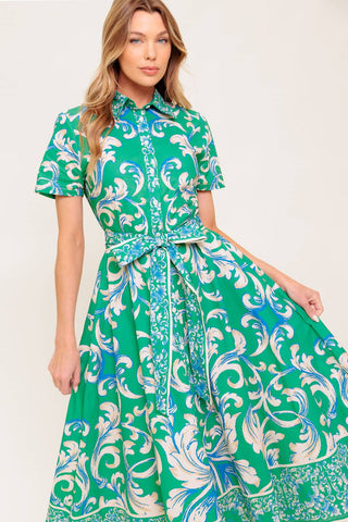 SUMMER BOUQUET WOVEN MIDI DRESS - By Baano