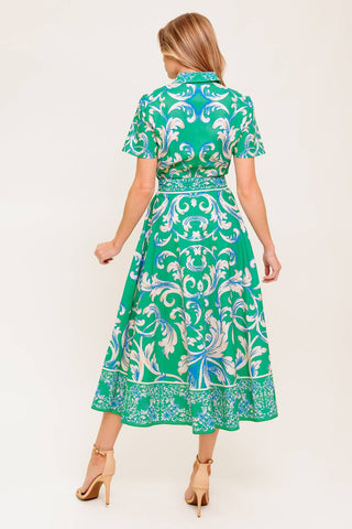 SUMMER BOUQUET WOVEN MIDI DRESS - By Baano