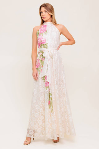 BOTANICAL DREAM WOVEN LACE MAXI DRESS - By Baano