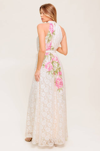 BOTANICAL DREAM WOVEN LACE MAXI DRESS - By Baano