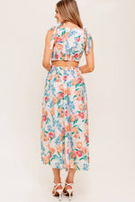 WHISPERING FLORA WOVEN MIDI DRESS - By Baano