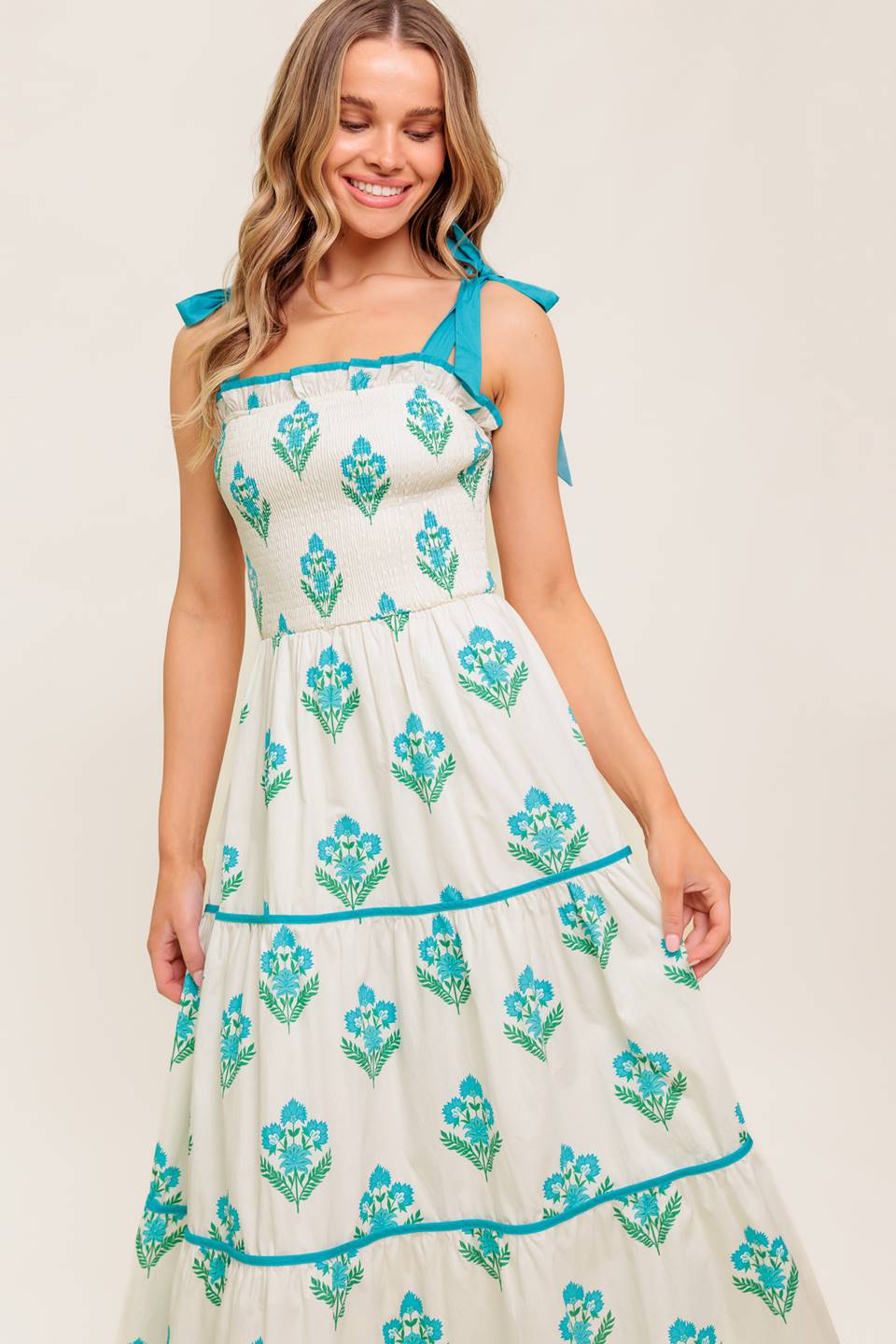 MIDNIGHT BOTANICA WOVEN MIDI DRESS - By Baano