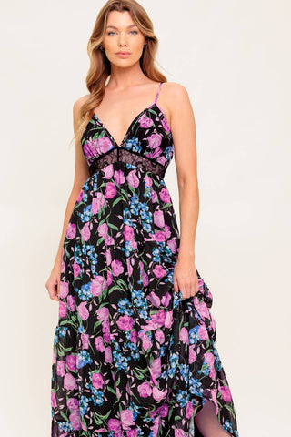 PURE SUNSHINE BLACK WOVEN MAXI DRESS - By Baano