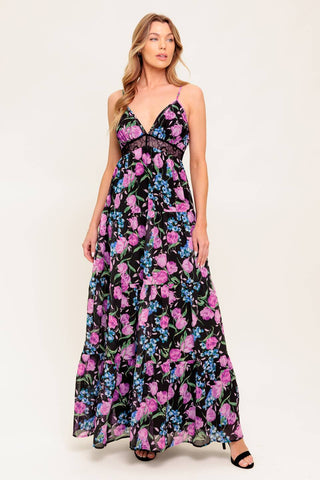 PURE SUNSHINE BLACK WOVEN MAXI DRESS - By Baano